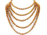92 Inch Extra Long Genuine Coffe Brown Dyed Baroque Pearl Necklace