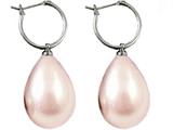 Genuine Pink South Sea Shell Majorca Pearl Earring Drops with 15mm Hoops