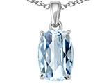 Tommaso Design™ Rare European Checkerboard Cut Cushion Genuine Aquamarine Pendant
