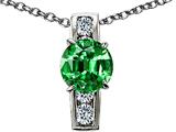 Original Star K™ 925 Simulated Round Emerald Pendant