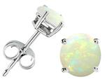 Tommaso Design™ Round 6mm Genuine Opal Earrings Stud