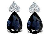 Tommaso Design™ Pear Shape 8x6mm Genuine Sapphire and Diamond Earrings