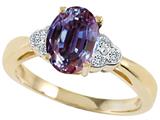 Tommaso Design™ Oval 8x6mm Simulated Alexandrite And Genuine Diamond Ring