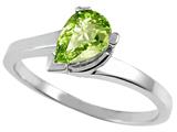 Tommaso Design™ Pear Shape 7x5mm Genuine Peridot Ring