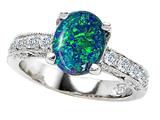 Original Star K™ 925 Created Oval Blue Opal Ring