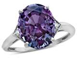 Tommaso Design™ Oval 12x10mm Simulated Alexandrite and Diamond Ring
