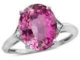 Tommaso Design™ Oval 12x10mm Created Pink Sapphire and Diamond Ring