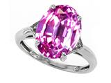 Tommaso Design™ Oval 12x10mm Simulated Pink Topaz And Diamond Ring