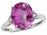 Tommaso Design™ Oval 12x10mm Simulated Pink Tourmaline And Diamond Ring