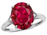 Tommaso Design™ Oval Created Ruby and Diamond Ring