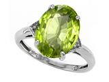 Tommaso Design™ Oval 12x10mm Genuine Peridot and Diamond Ring