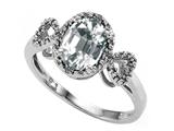 Tommaso Design™ Oval Genuine White Topaz and Diamond Ring