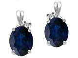 Tommaso Design™ Oval 8x6mm Genuine Sapphire and Diamond Earrings