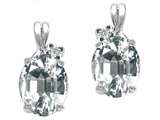 Tommaso Design™ Oval 8x6mm Genuine White Topaz and Diamond Earrings