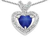 Tommaso Design™ Heart Shape 6 mm Created Star sapphire and Diamond Pendant