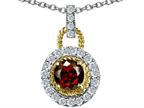 Tommaso Design™ Heart Shape 6mm Simulated Emerald And Diamond Pendant