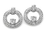 Tommaso Design™ Round 3 mm Genuine White Topaz and Diamond Round Circle Earrings