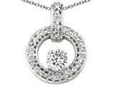 Tommaso Design™ Round 4 mm Genuine White Topaz and Diamond Round Circle Pendant