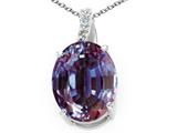 Tommaso Design™ Oval 10x8mm Simulated Alexandrite and Diamond Pendant