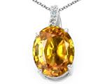 Tommaso Design™ Genuine Oval Citrine and Diamond Pendant