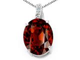 Tommaso Design™ Oval 10x8mm Genuine Garnet and Diamond Pendant