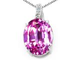 Tommaso Design™ Created Oval Pink Sapphire and Diamond Pendant