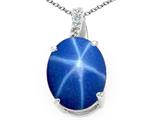 Tommaso Design™ Created Star Sapphire and Genuine Diamond Pendant