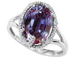Tommaso Design™ Oval 10x8mm Simulated Alexandrite and Diamond Ring