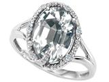 Tommaso Design™ Oval Genuine White Topaz and Diamond Ring