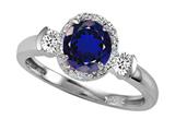 Tommaso Design™ Round 6mm Created Sapphire And Diamond Ring
