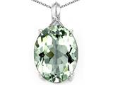Tommaso Design™ Oval 12x10mm Genuine Green Amethyst and Diamond Pendant