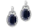 Tommaso Design™ Oval 8x6mm Genuine Black Sapphire and Diamond Earrings