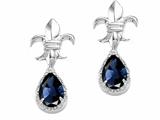 Tommaso Design™ Pear Shape 7x5mm Genuine Sapphire and Diamond Earrings