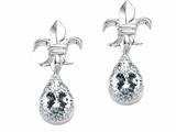 Tommaso Design™ Pear Shape 7x5mm Genuine White Topaz and Diamond Earrings