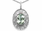 Tommaso Design™ Oval 9x7mm Genuine Green Amethyst Filigree Pendant