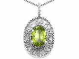 Tommaso Design™ Oval 9x7mm Genuine Peridot Filigree Pendant