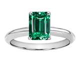 Tommaso Design™ Octagon Cut 8x6mm Simulated Emerald Ring