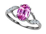 Tommaso Design™ Oval 8x6mm Simulated Pink Topaz And Diamond Ring