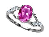 Tommaso Design™ Oval 8x6mm Genuine Pink Tourmaline and Diamond Ring