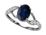 Tommaso Design™ Genuine Oval Sapphire and Diamond Ring