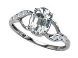 Tommaso Design™ Oval Genuine White Topaz and Diamond Ring