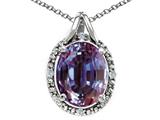 Tommaso Design™ Oval 10x8mm Simulated Alexandrite and Diamond Pendant