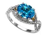 Genuine Oval Blue Topaz Ring