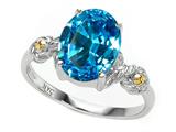 Genuine Oval Blue Topaz Ring