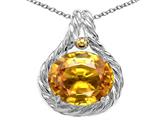 Genuine Oval Citrine Pendant