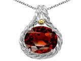 Genuine Oval Garnet Pendant