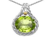 Genuine Oval Peridot Pendant