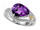 Genuine Pear Shape Amethyst Ring
