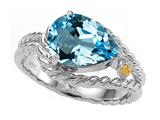 Genuine Pear Shape Blue Topaz Ring