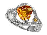 Genuine Heart Shape Citrine Ring